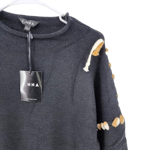 J. NNA Women's Solid Long Sleeve Mock Neck Sweater - L - Picture 3 of 8